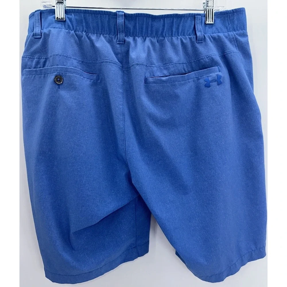 Under Armour Golf Shorts Blue Mens‎ Size 36 Vented Stretch WaistBand Heatgear